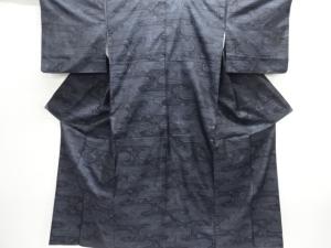 ヱ霞に楓模様織出し本場泥大島紬着物